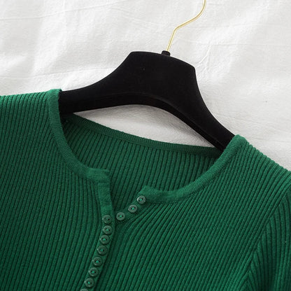 2026 weibliche Casual Tops Pullover Frauen Herbst Winter Gestrickte Dünne Pullover Feste Taste Volle Hülse V-ausschnitt Pullover