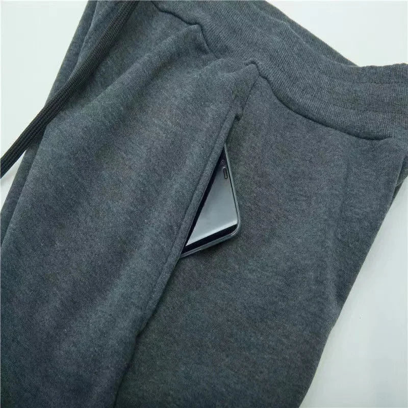 Men's autumn and winter fashion pullover hooded sweatshirt + jogging pants two-piece warm outdoor fitness casual set.