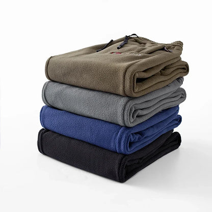 Men's Wool Sweatpants 2024 Winter New Thickened Double-Sided Fleece Casual Trousers Jogger Men's Outdoor Down Cotton Warm Pants.