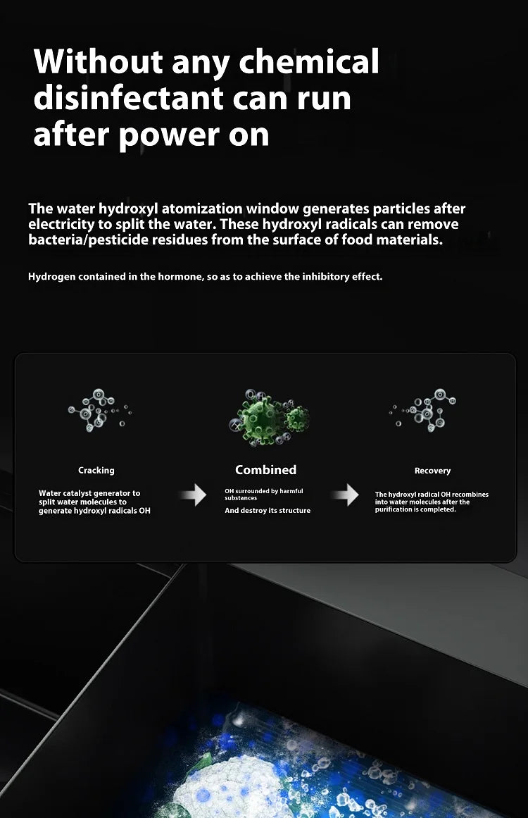 Stainless Steel Smart Water Catalyst Sinks large Double slot Purification Sterilized Fruit Dishwashing Kitchen Sink