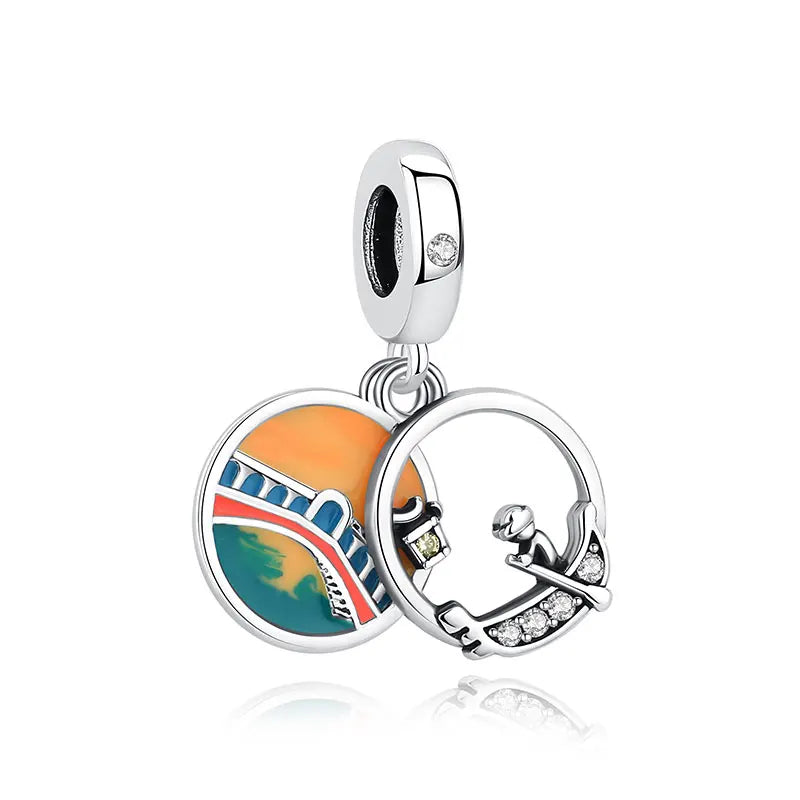 Original 925 Sterling Silver Charms Love Travel London Bus Suitcase Paris Beads Fit Brand Bracelets Necklaces Women DIY Jewelry