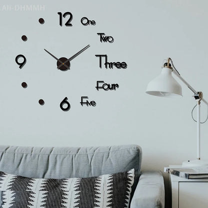 3D Leuchtende Wanduhr Rahmenlose Acryl DIY Digitale Uhr Wand Aufkleber Stumm Uhr Für Wohnzimmer Schlafzimmer Büro Wand Dekor