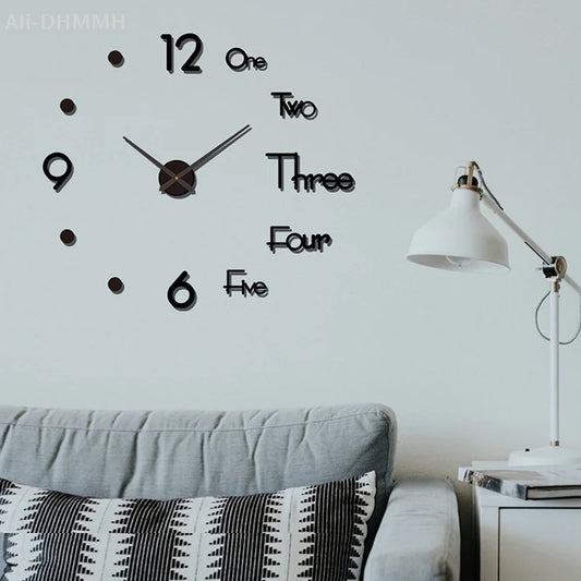 3D Leuchtende Wanduhr Rahmenlose Acryl DIY Digitale Uhr Wand Aufkleber Stumm Uhr Für Wohnzimmer Schlafzimmer Büro Wand Dekor