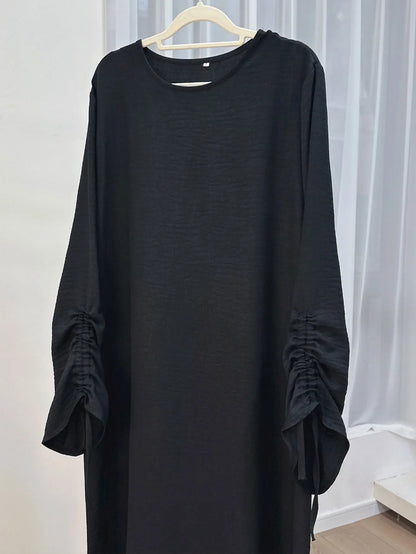 Eid Islamischen Modest Kleid für Frauen Abaya Spitze-up Hülse Marokko Casual Ramadan Vestidos Gebet Kaftan Dubai Muslimischen Lange robe.