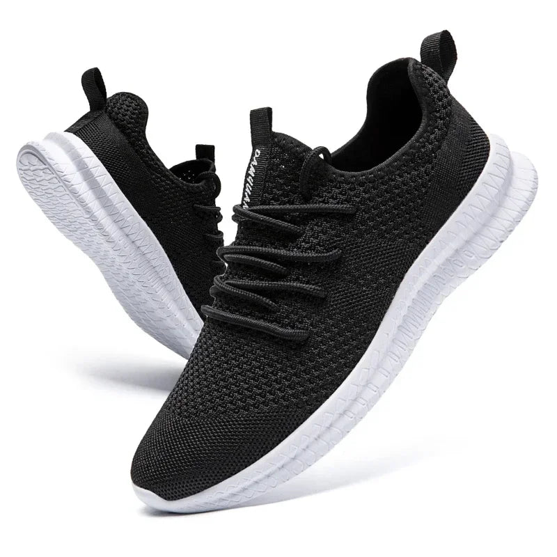 Fujeak Ultralight Running Shoes for Men Casual Breathable Mesh Sneakers Anti-slip Fashion Solid Colour Men's Shoes Plus Size 46.