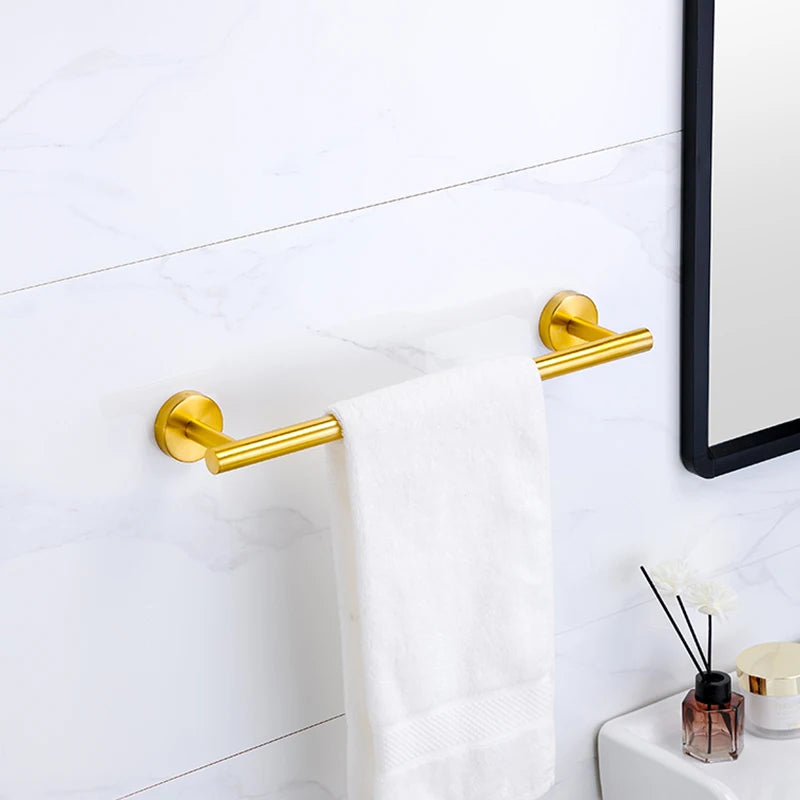 Badezimmer-Hardware-Set aus gebürstetem Gold, Handtuchhalter aus Edelstahl 304, Handtuchring, Toilettenpapierhalter, Kleiderhaken, Badezimmer-Zubehör
