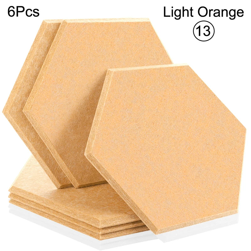 Sound Absorbing Wall Panels Hexagon 6 Pcs Bedroom Acoustic Insulation Sound-absorbing Panels Decor Acoustic Absorption Panel