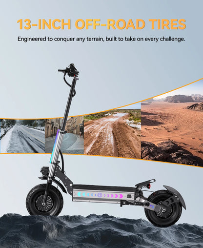 OOTD T90 Foldable Adult Electric Scooter, 85km/h E-Scooter, 4200W Electric Kick Scooter, 60V 31.2Ah Skateboards Kickboard, 100km.