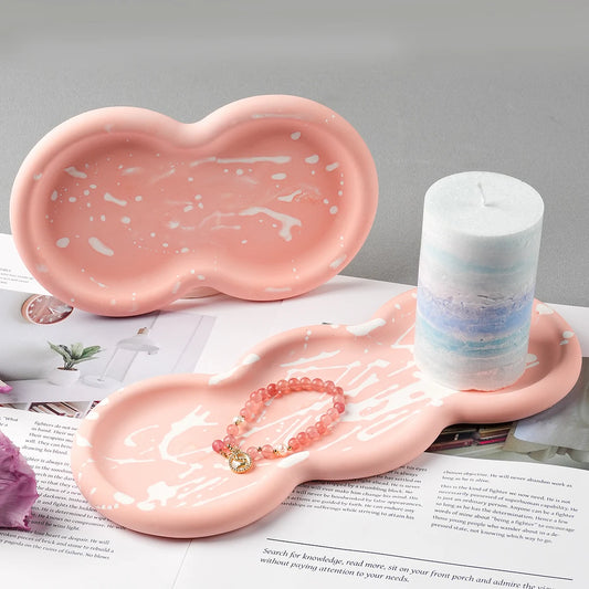 Concrete Triple Circular Tray Silicone Mold DIY Coaster Craft Making Plaster Resin Jewelry Storage Plate Casting Molds Home Deco.