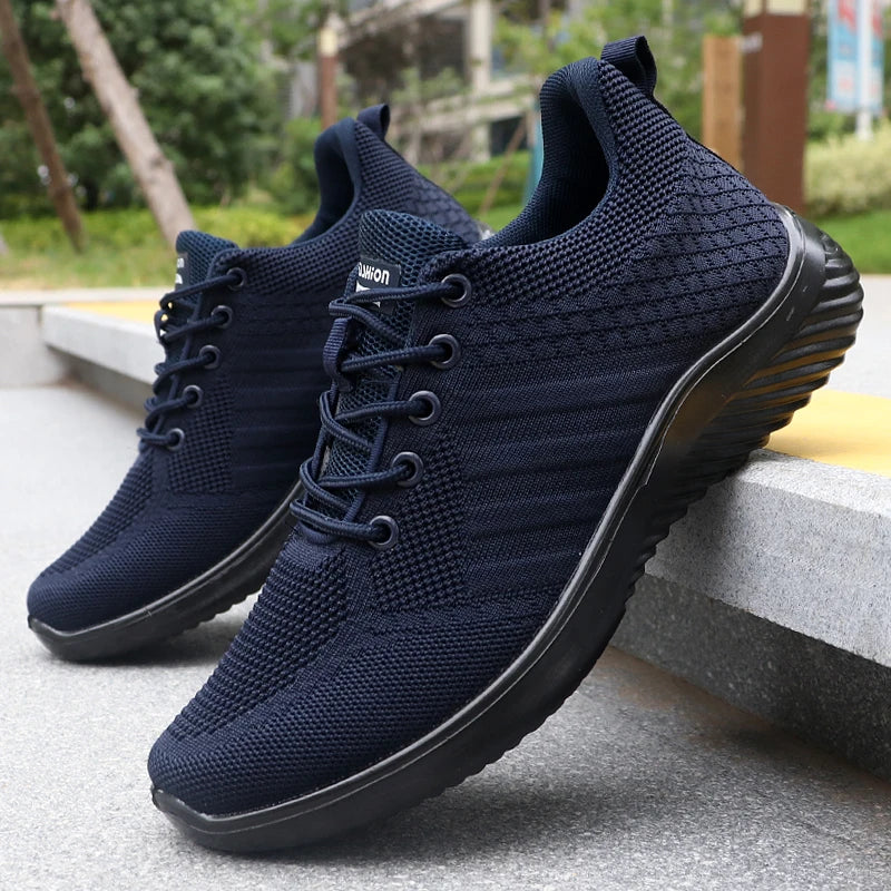 Men's Solid Lace-Up Casual Shoes, Lightweight Outdoor Sports Shoes Suitable for All Seasons Training and Exercise, Lightweight, Breathable and Non-Slip, Ideal for Leisure Walking Enthusiasts.