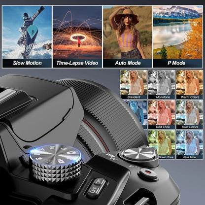 NBD 5K Digital Cameras For Photography, 16X Optical Zoom Camera With WiFi & App Control,64MP Vlogging Camera With 3-inch Screen.