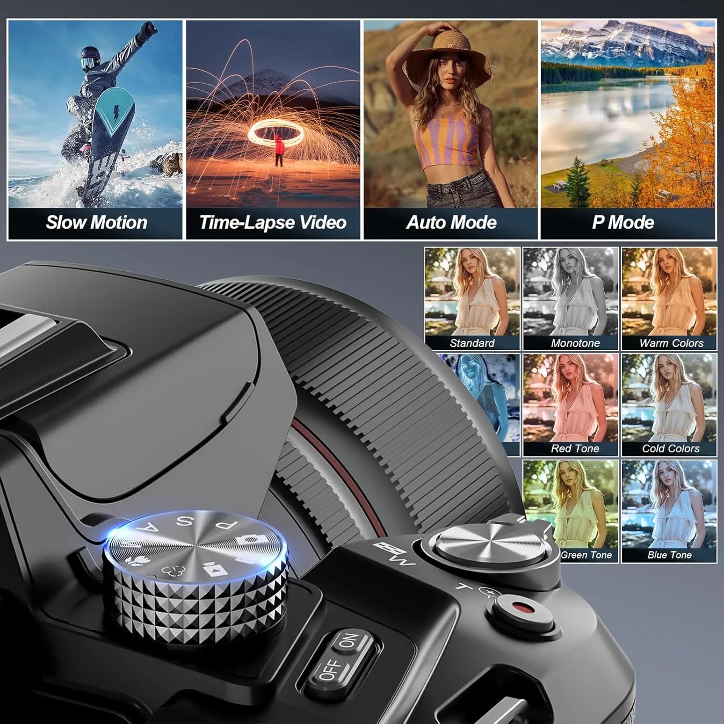 NBD 5K Digital Cameras for Photography 16X Optical Zoom Camera with WiFi & App Control, Vlogging Camera with 180°Flipable Screen.