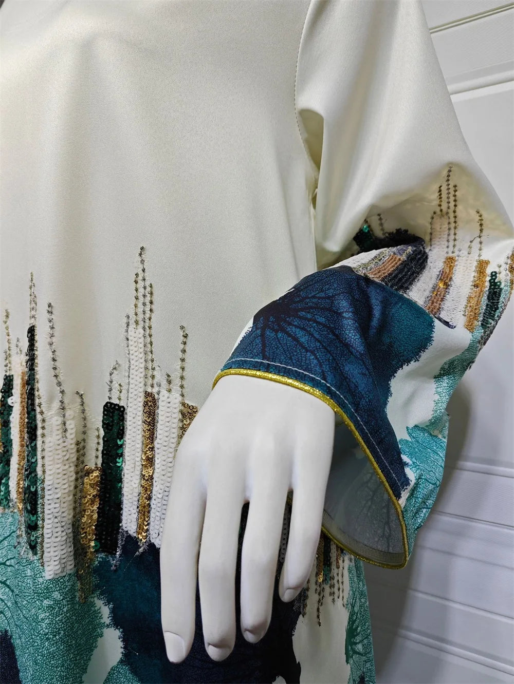 Siskakia Arab Saudi Printing Sequins Long Dresses Galabia Muslim Eid Women Abayas Islam Clothing Turkish African Kebaya 2024 New