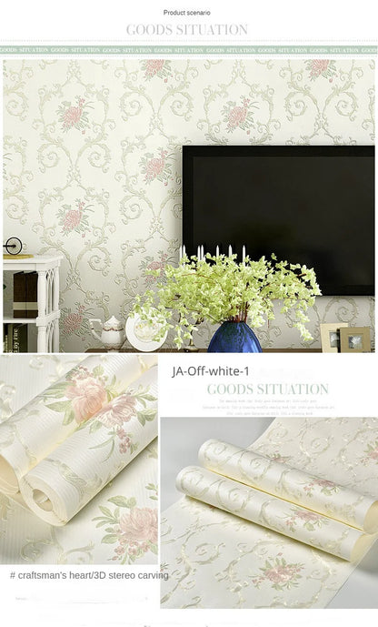 Blumentapete, selbstklebend, warm, für Mädchen, Schlafzimmer, 3D-Verdickung, Wanddekoration, Aufkleber, Wohnzimmer, Restaurant, Sofa, Hintergrund