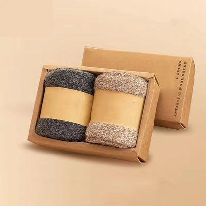 2Pairs/Men's Socks Super Thick Wool High Quality Merino Wool Socks Business Fall Winter Comfortable Mid-leg Socks Large Size Men