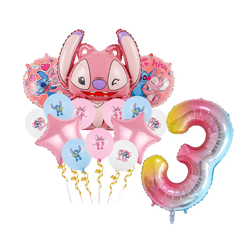 Disney Stitch Geburtstagsparty-Luftballons, Lilo & Stitch-Ballon-Sets, Babyparty für Kinder, Geburtstagsparty-Dekorationen, Zubehör, Geschenke.