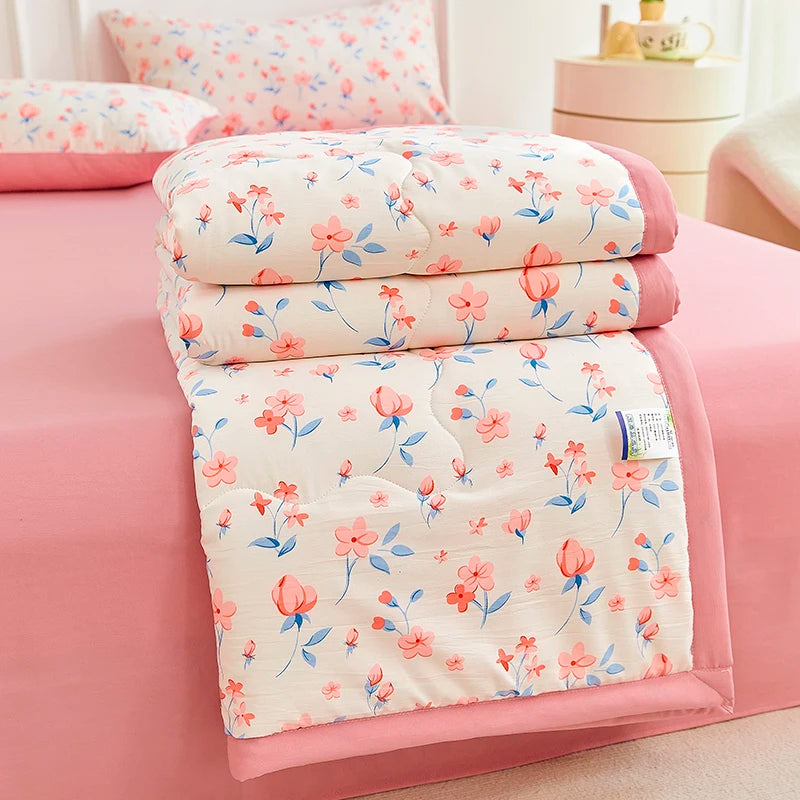 1pc Thin Duvet for Summer Quilt Single/Double/Queen Size Comforter Printed Blanket Home Soft Bedspread edredones (No Pillowcase)