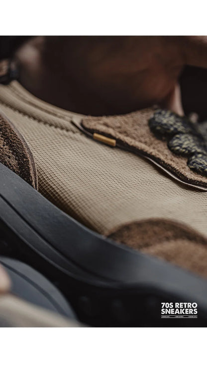 Maden Frühling Vintage Dickbesohlte Patchwork Schwarze Sneakers Lässige atmungsaktive Joggingschuhe Low-Top-Schnürschuhe Sportliche Sommerschuhe