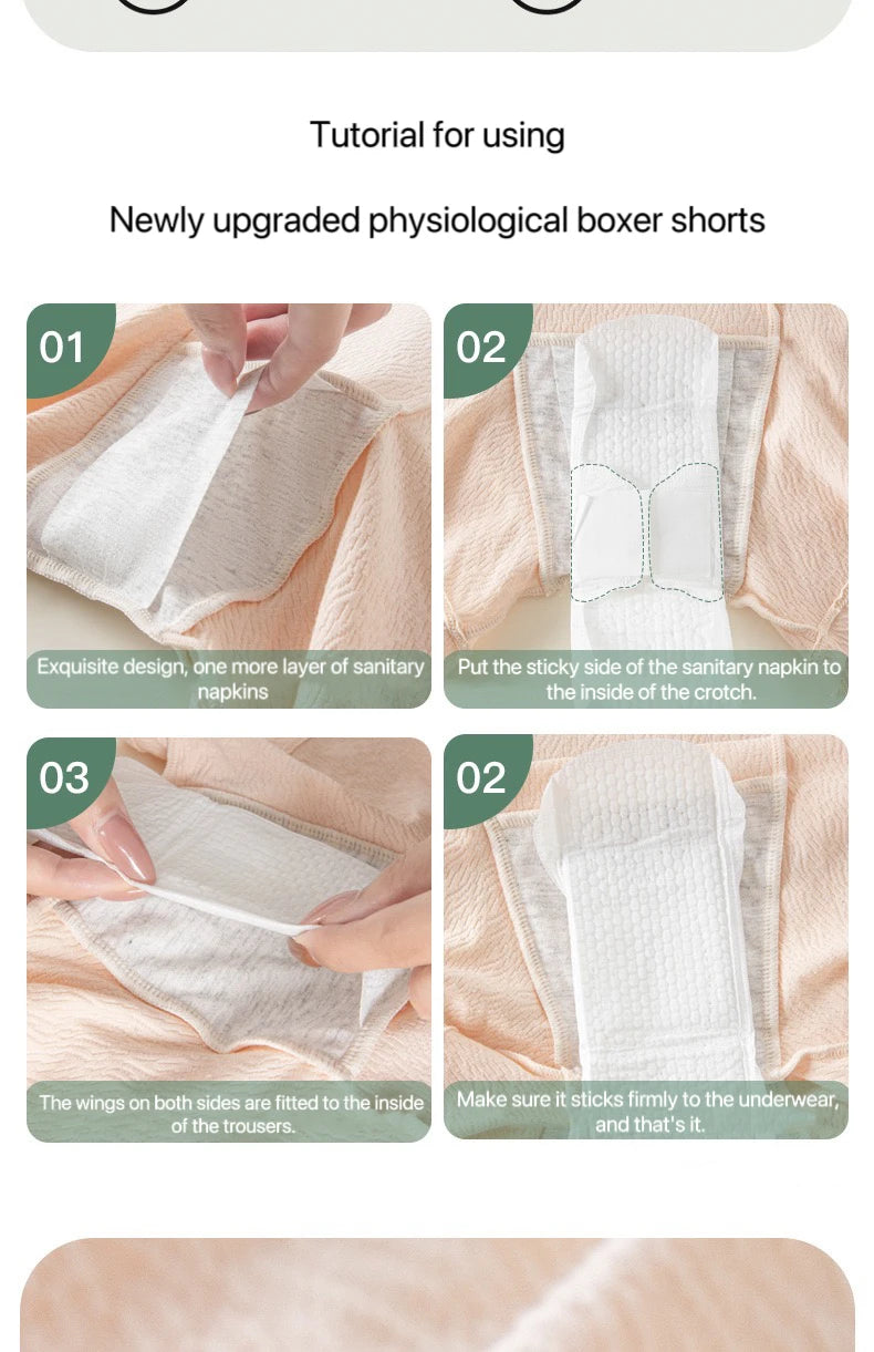 4pcs Women's Safety Pants Physiological Underwear High Waist Shorts Panties For Women Plus Size No Trace Leggings Safety Panty.