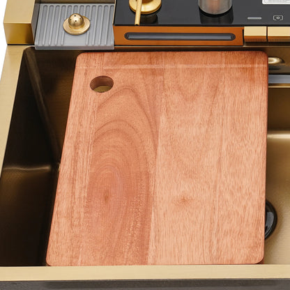 Multifunktionales Küchenspülbecken aus Edelstahl, goldenes Küchenset, mehrere Wasserauslassmodi, mit Siebwaschbecken und Waschbecken