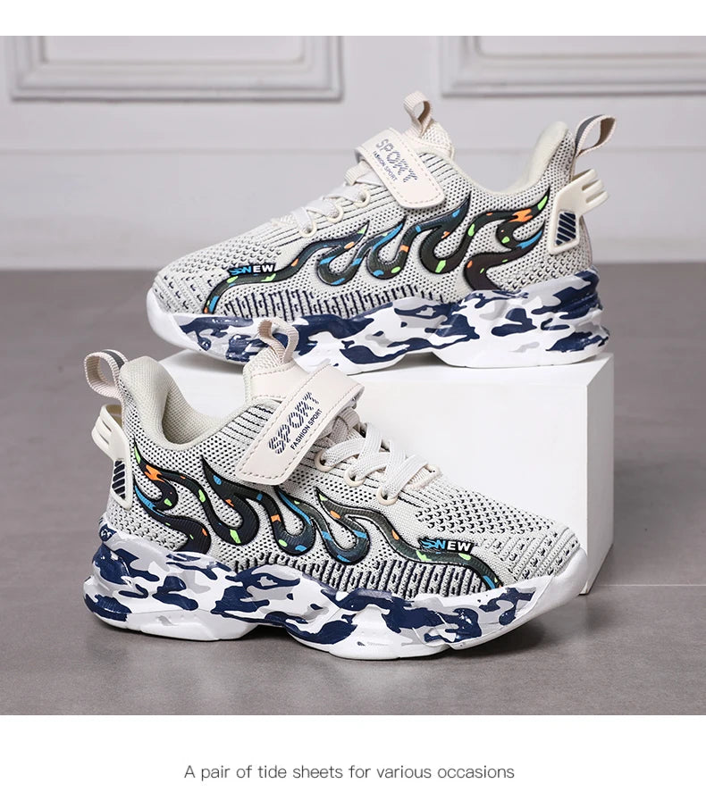 Boys Running Shoes 2022 Design Children Sneakers Mesh Kids Casual Sneakers 7-12 Years Children Sneakers for Boys.