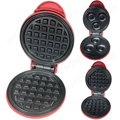 Sandwich Cake Baking Tray Mini Waffle Maker Nonstick Household Breakfast Electric Baking Pan Eggette Mini Waffle Biscuit Machine.