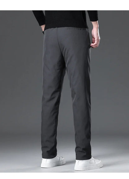New Winter Men's Down Pants High Quality Thick Warm Goose Down Padded Business Casual Pants for Male Fashion Trousers Outerwear.