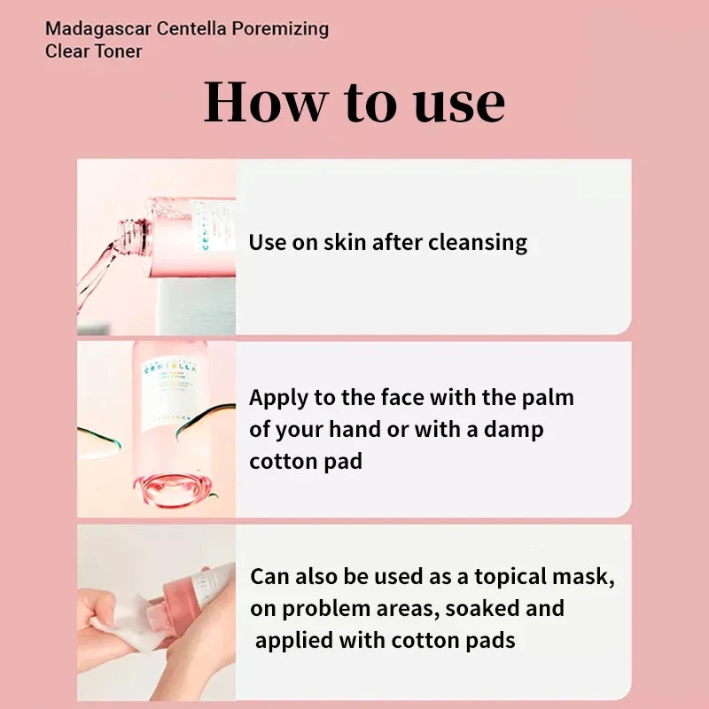 Korean Centella Original Products Pink Salt Fresh Ampoule Toner Facial Serum Cleanser and Moisturiser Cream Skincare Full Set.