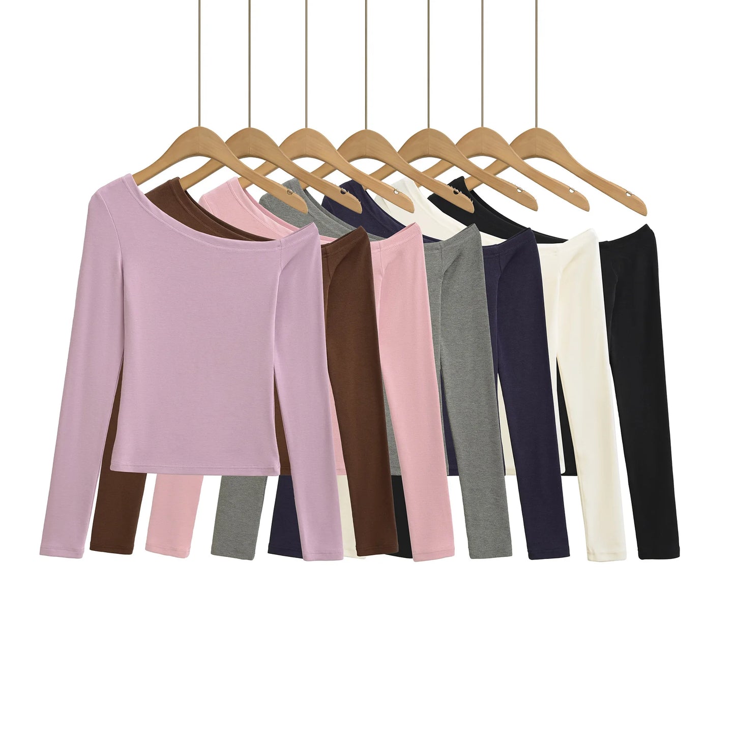 Women One Shoulder Long Sleeve Top Tee Tshirt.