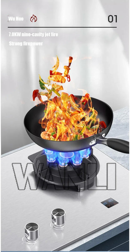 419H Embedded Stainless Steel Gas Stove/  4.8Kw High Firepower Household Stove/Reversible Double Stove Magic Dish Stove.