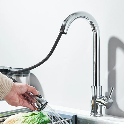 Kitchen Faucet Brushed Nickel Hot and Cold Water Faucet Kitchen Sink Faucet Pull-out Sprayer For Kitchen Sink Faucet