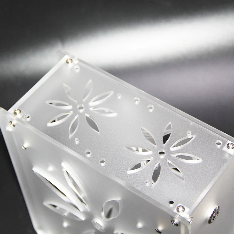 Mini itx computer case Acrylic frosted transparent chassis Personalized key cap switch design supports  Graphics network card.