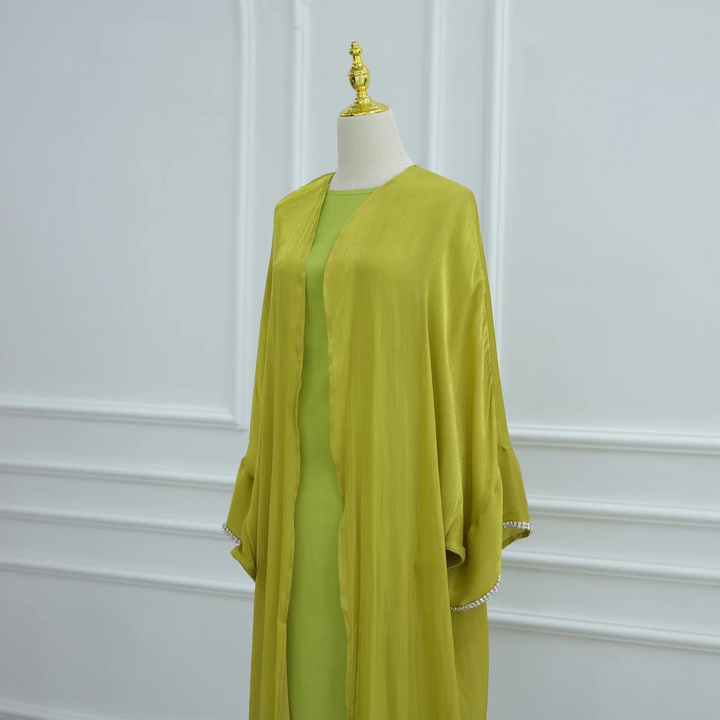 2025 New Abaya Set Shinny Dubai Abaya Cardigan Inner Dress Hijab 3pcs Set Islamic Clothing Women Abaya Muslim Dress