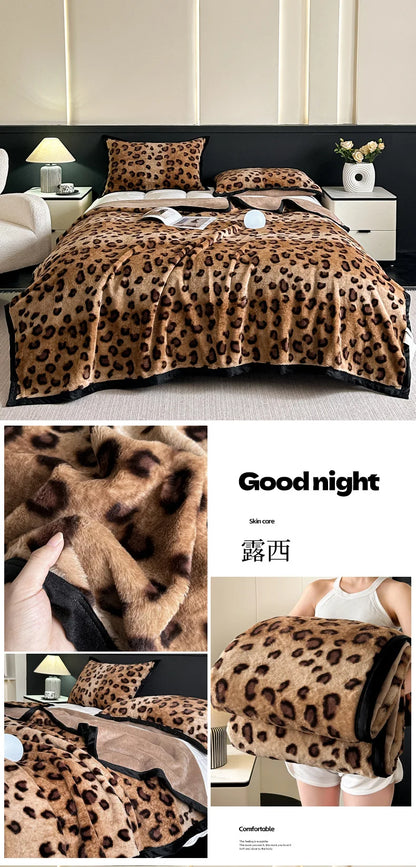 2025 new thickened snow mink blanket light luxury high-end office lunch break blanket air conditioner blanket