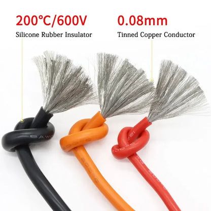 1/5/10m Soft Silicone Cable 26 24 22 20 18 16 14 12 10 8 6 4 2AWG Car Battery Automotive Wiring Heat-resistant Electrical Wires.