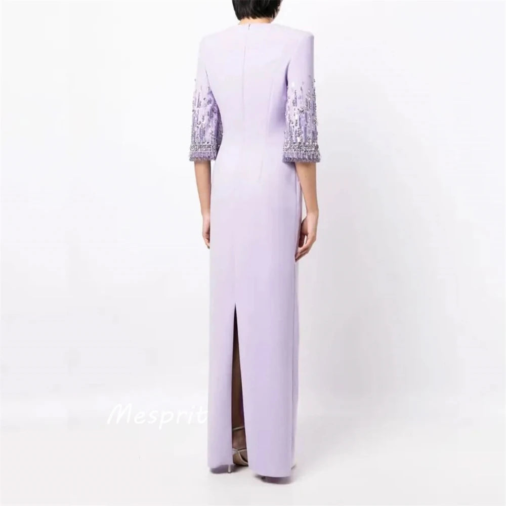 Maßgeschneiderte Ball Mesprit Exquisiter formeller Abend O-Ausschnitt A-Linie Perlen Pailletten S Maßgeschneiderte Anlasskleider Abschlussball Saudi-Arabien.