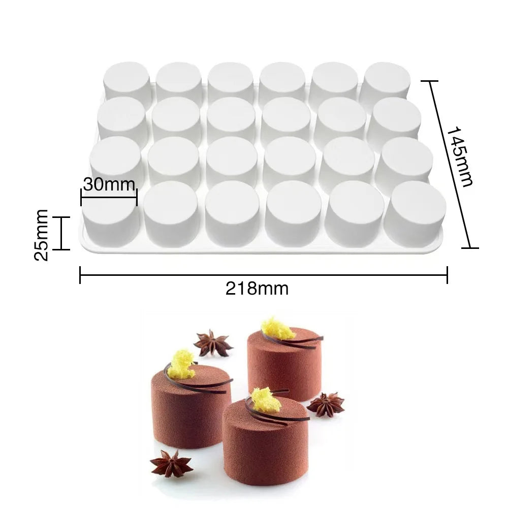 Cylinder Shaped Silicone Mold Soap Mold Chocolate Cookie Covered Sandwich Tool DIY Jelly Pudding Candy Kitchen Cake Baking Pan.