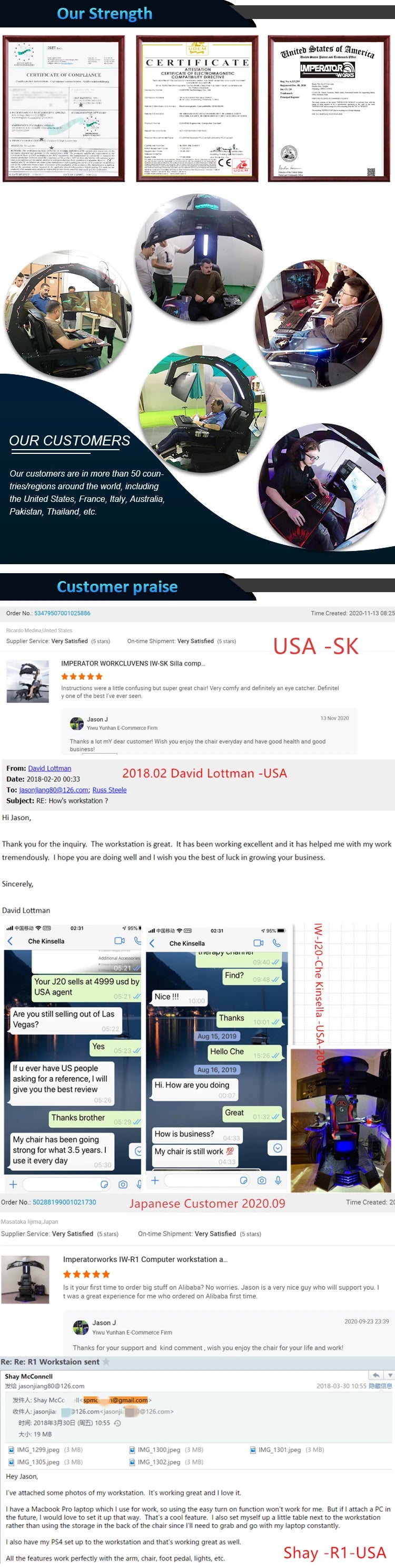 Professioneller Hersteller Hot-Sale Neues Design Iw-j20 Hochwertiger ergonomischer drehbarer Büro-PC-Racing-Gaming-Stuhl