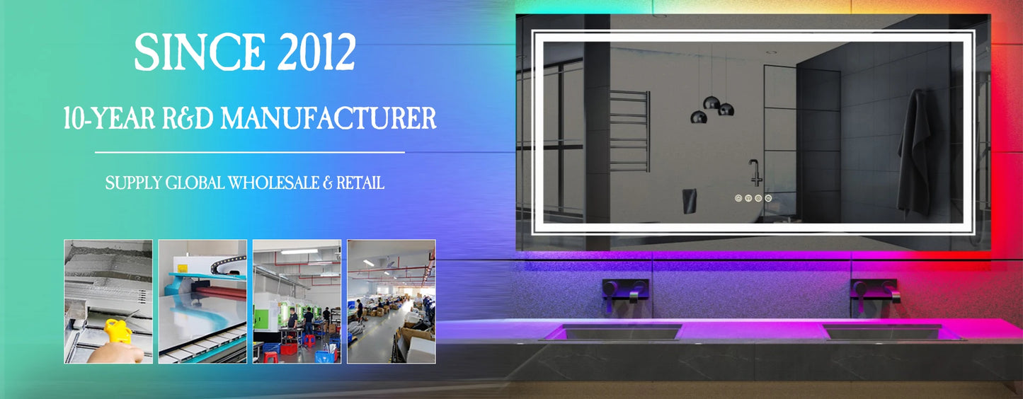 LUVODI LED-Spiegel für Badezimmer, Wandmontage, Vergrößerungsspiegel für Waschraum, Toilette, Dusche, Waschtisch, Make-up, Rasierspiegel