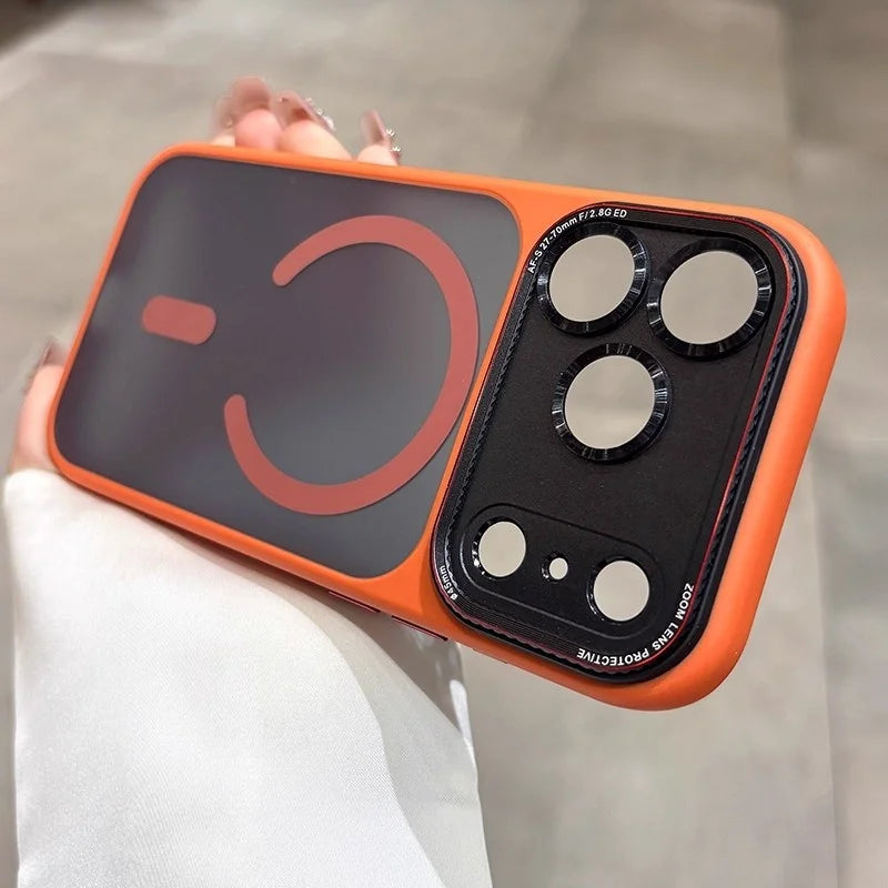 Original For Magsafe Magnetic Matte Phone Case For iPhone 14 15 16 17 Pro Max 17 Air Shockproof Armor Camera Protection Cover.