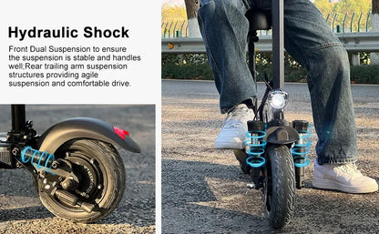 EMOKO HVD3 Electric Scooter Adult 10"City-road Tires E-Scooter 800W 48V15AH Battery City EScooter.