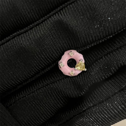 1PCS Cute Pink Zircon 316L Stainless Steel Ear Bone Nail New Fashion Y2K Punk Small Earring for Women Cochlea Jewelry Party Gift