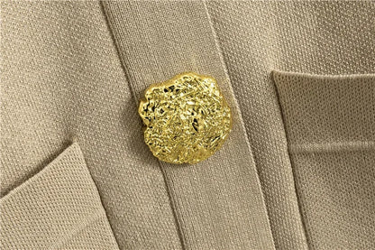 2 Piece Sets Muslim Ensemble Knitting Outfits Women Cardigan Sweater Buttons Pockets Knit Wide Leg Pants Suit Casual Knitwear.