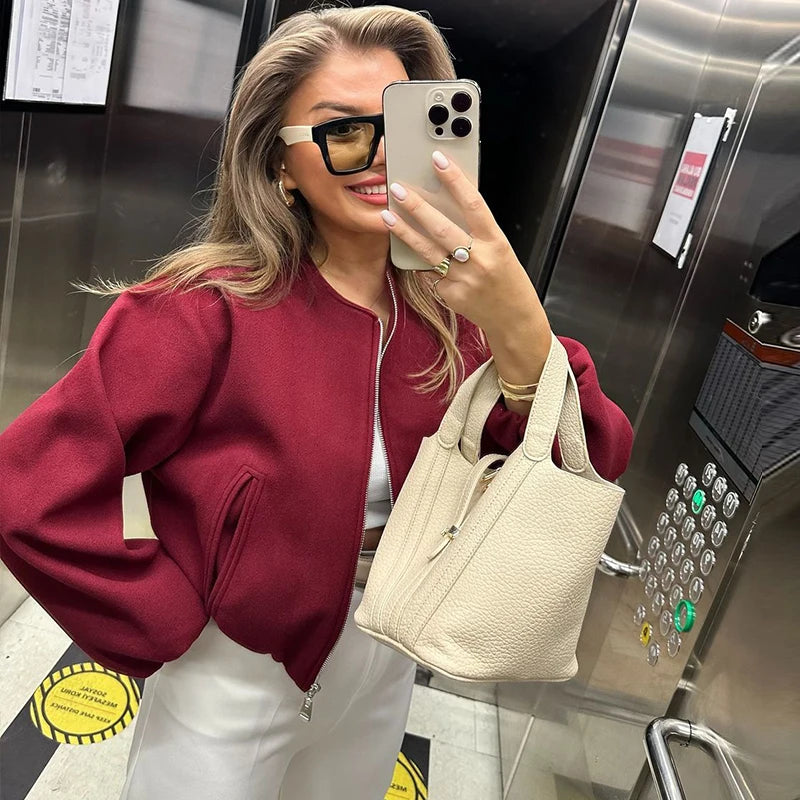 Jacken Herbst Damen 2025, neuer schicker lockerer Damenmantel, elegante Mode, Straße, warmer Jugendmantel.