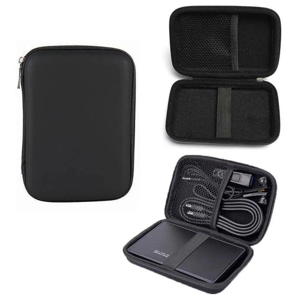 2.5 Inch HDD Box Bag Case Portable Hard Drive Bag for External Portable HDD hdd box case Cable storage Bag Protection Black/Blue.