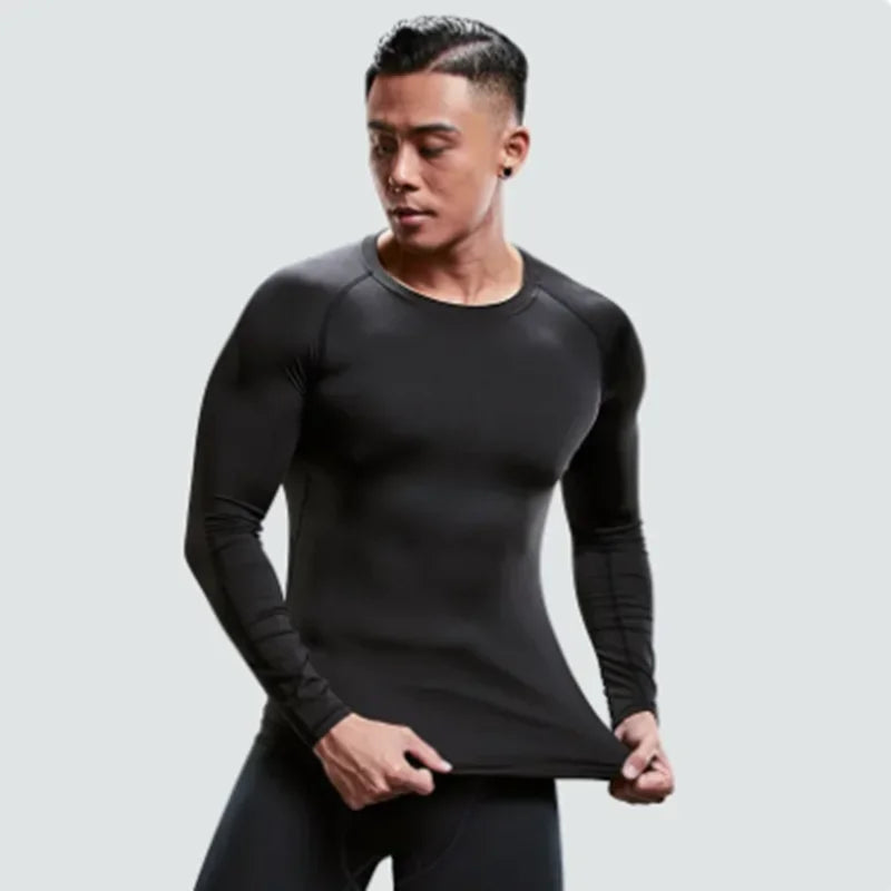 New Men's Tracksuit Gym Fitness Running 2 Pcs/Set Quick Dry Sweat-absorb Compression Sport Suit Clothes Jogging Sport Wear S-3XL.
