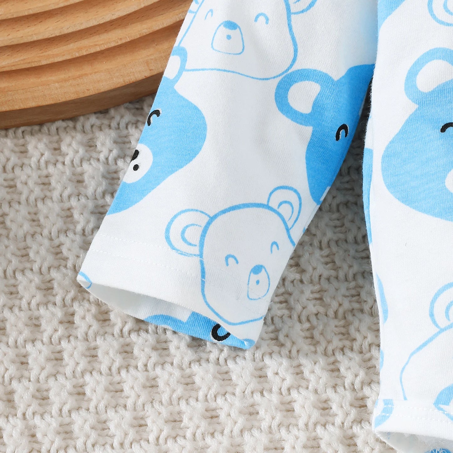 Newborn Baby boy Set Little bear Long sleeved Jumpsuit+Long Pants+Hat+Socks 4Pcs/Set 0-9 Month Baby boy Spring and Autumn Set.