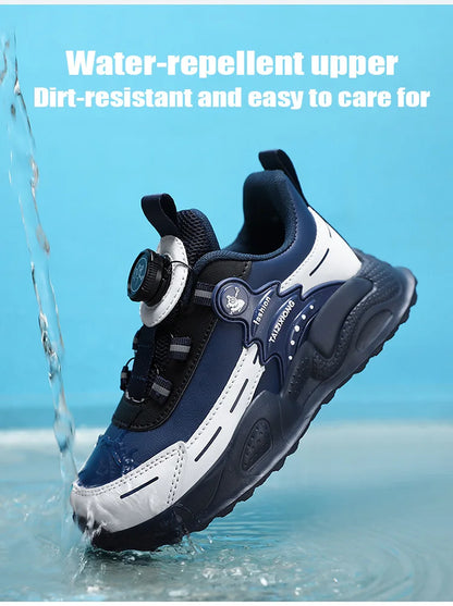 Fashion Children Shoes Boy Sneaker Non-slip School Casual Walking Shoes Leather Tennis Sport Shoes for Kids Girls 5 To 16 Years.