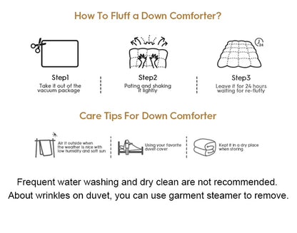 Goodnight Kiss 100% White Duck Down Comforter Lightweight Spring Autumn Blanket Quilt Soft Luxury Warm Winter Duvet Insert.