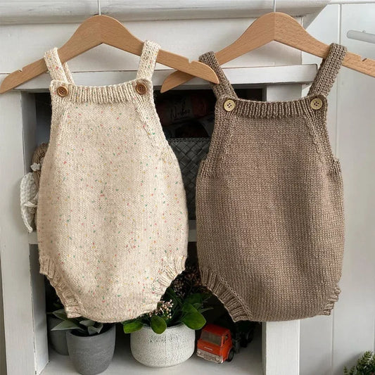 2024 neue Herbst Neugeborenen Baby Mädchen Jungen Stricken Bodys Ärmel Einfarbig Gestrickte Infant Baby Overall Baby Kleidung.
